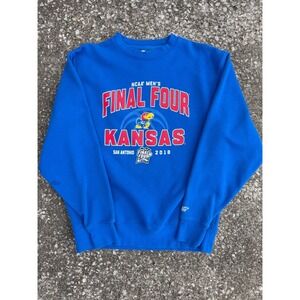 Blue 84 NCAA Final Four 2018 Kansas Jayhawks Crewneck Sweatshirt Blue Mens M